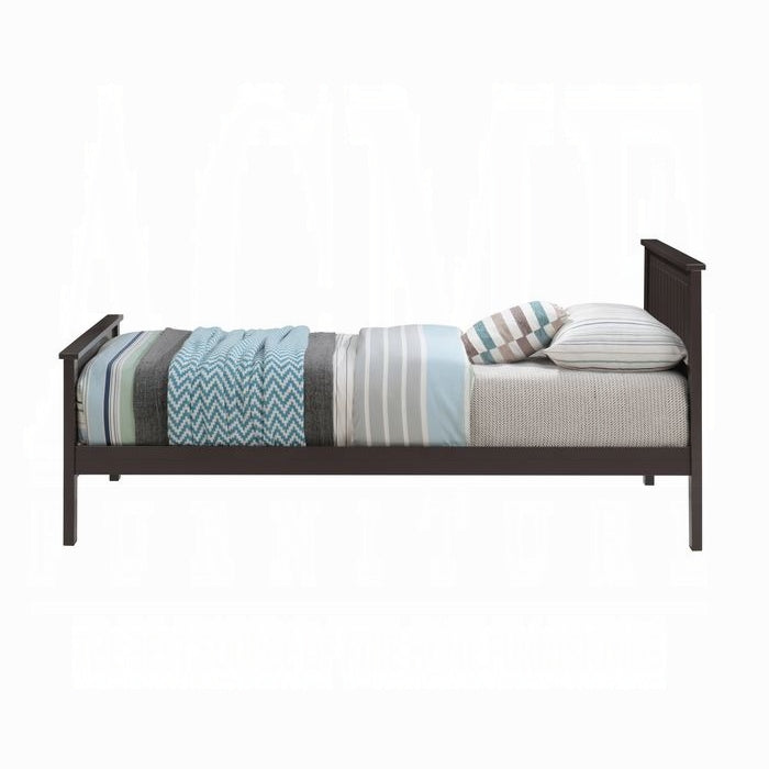 Fremont Bungalow Collection Twin Size Wooden Bed Chocolate Finish & Slatted Headboarduch