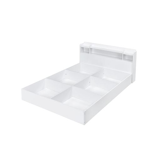 Tahoe Perse Queen Bed in White – Sleek Storage Bed for Modern Bedrooms