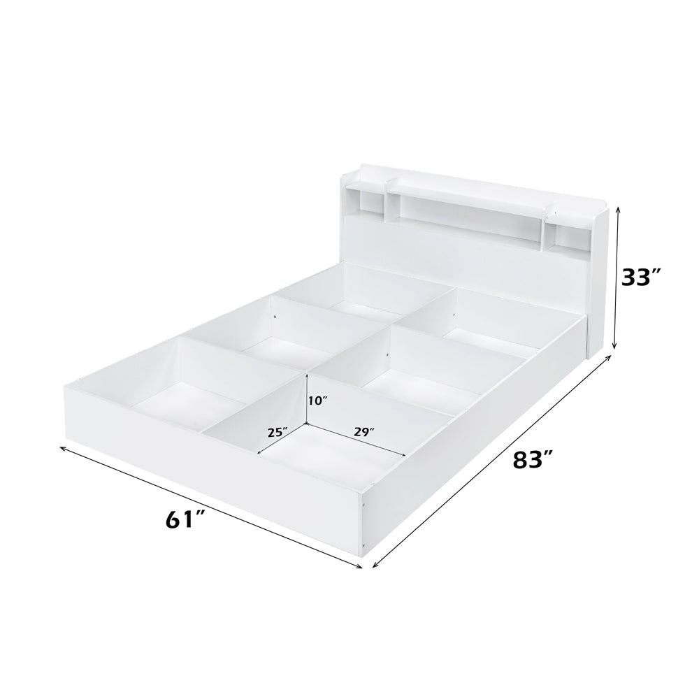 Tahoe Perse Queen Bed in White – Sleek Storage Bed for Modern Bedrooms