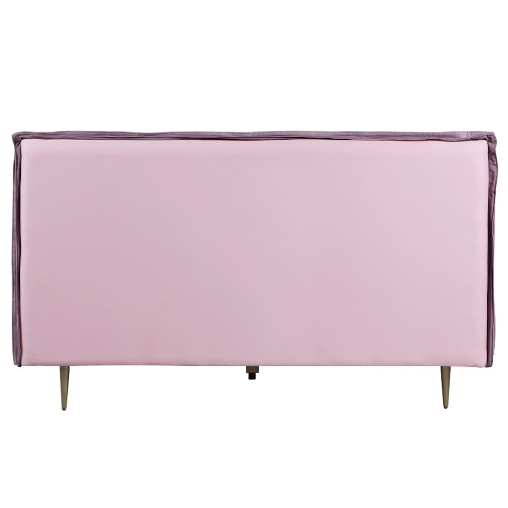 Metis Eastern King Bed, Pink Top Grain Leather