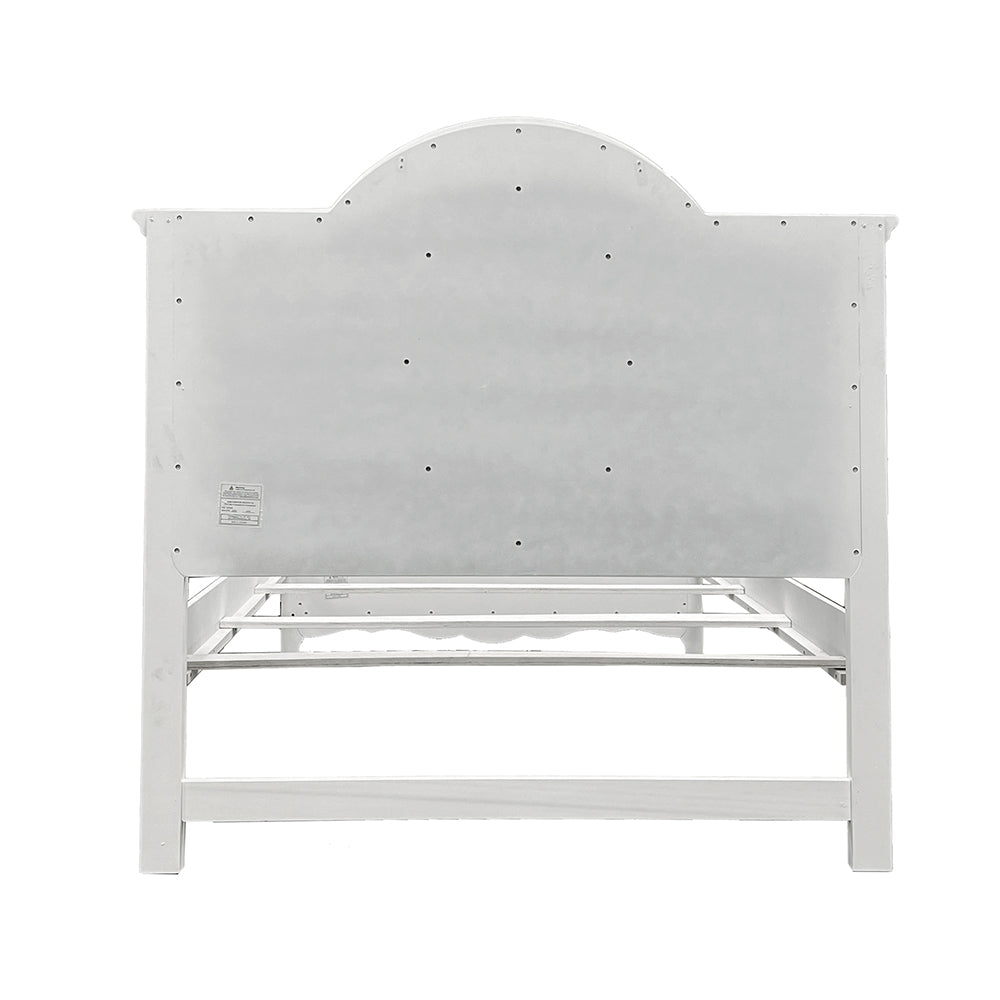 Celine Flora Twin Bed White Finish – Panel Headboard Youth Frame