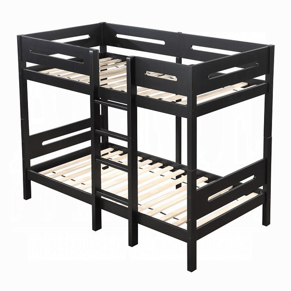 Jaxon Ekko Twin Over Twin Black Metal Bunk Bed – Modern Space-Saving Design with Safety Rails