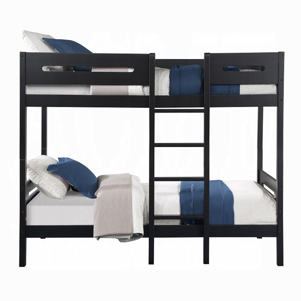 Jaxon Ekko Twin Over Twin Black Metal Bunk Bed – Modern Space-Saving Design with Safety Rails