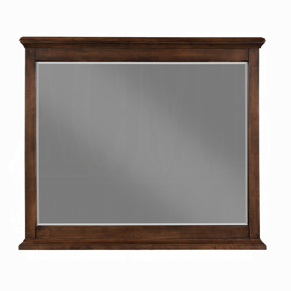 Sidu Franklin Queen Bedroom Set Brushed Walnut – 4pc Wood Bed, Dresser & Mirror