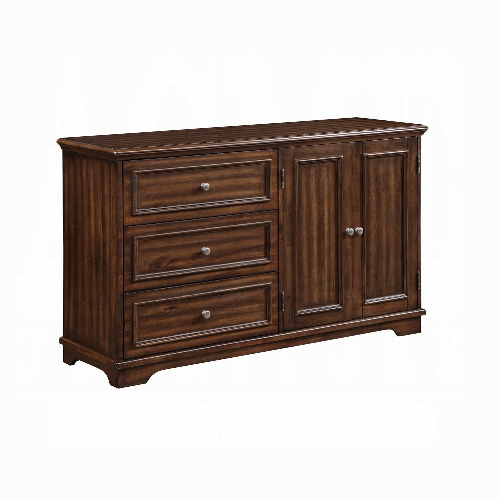 Everett Franklin Full Brushed Walnut Wood 4-Piece Bedroom Set – Classic Style Complete Furniture Collection