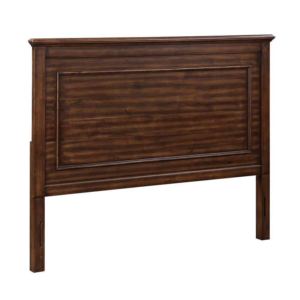 Everett Franklin Full Brushed Walnut Wood 4-Piece Bedroom Set – Classic Style Complete Furniture Collection