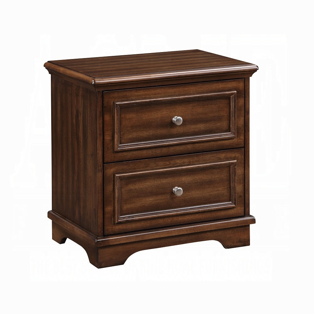 Everett Franklin Full Brushed Walnut Wood 4-Piece Bedroom Set – Classic Style Complete Furniture Collection