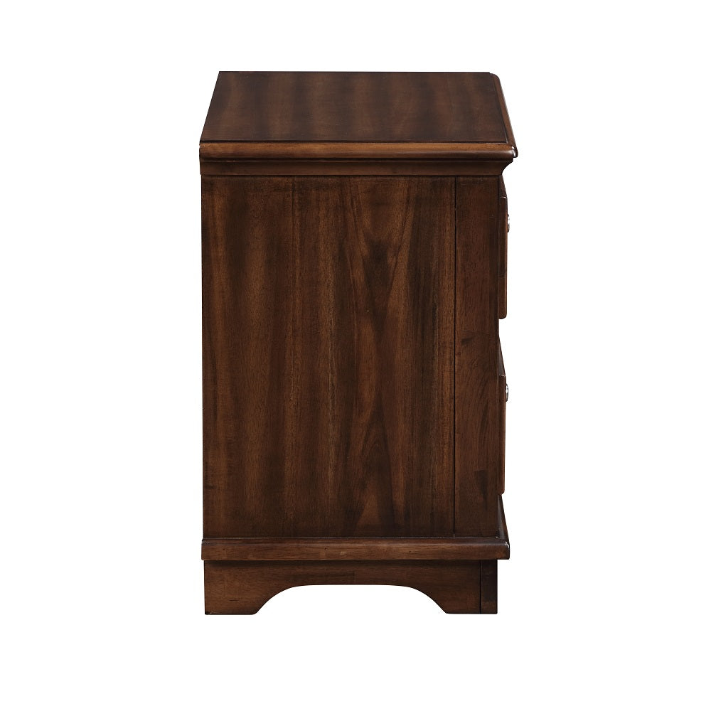 Everett Franklin Full Brushed Walnut Wood 4-Piece Bedroom Set – Classic Style Complete Furniture Collection