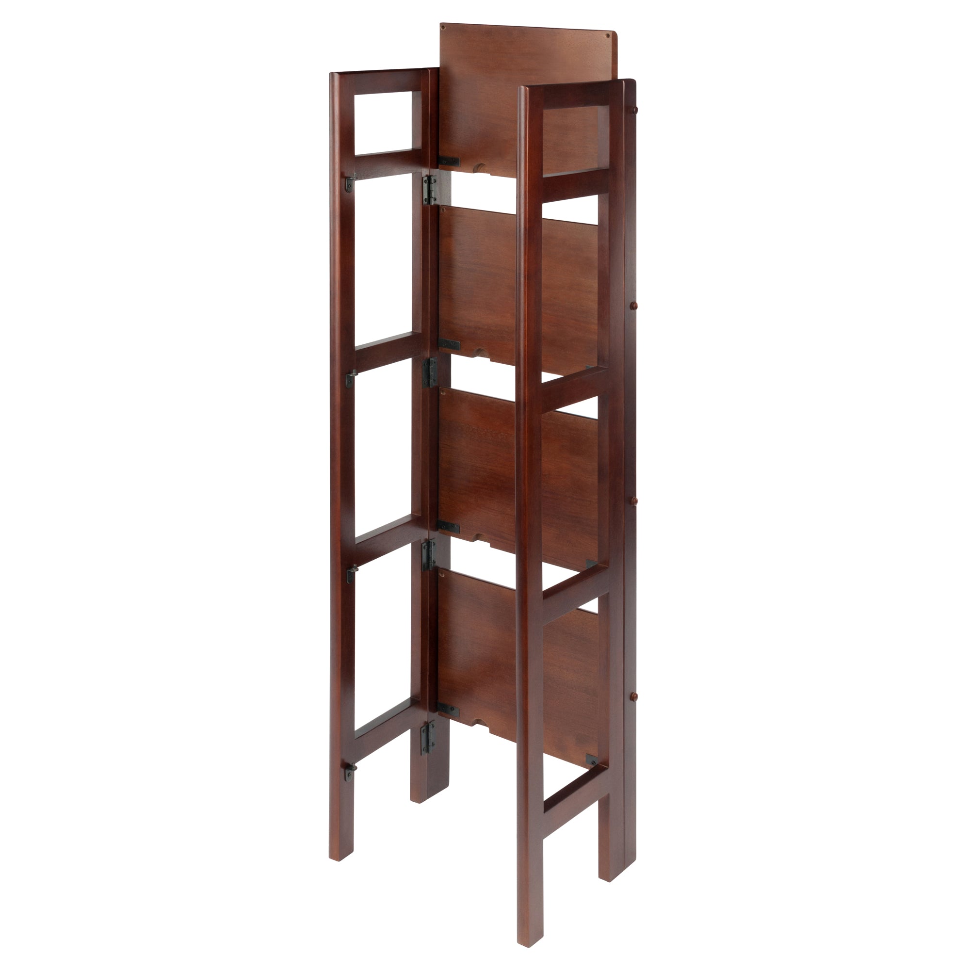 Terry Narrow 4-Tier Foldable Shelf, Walnut