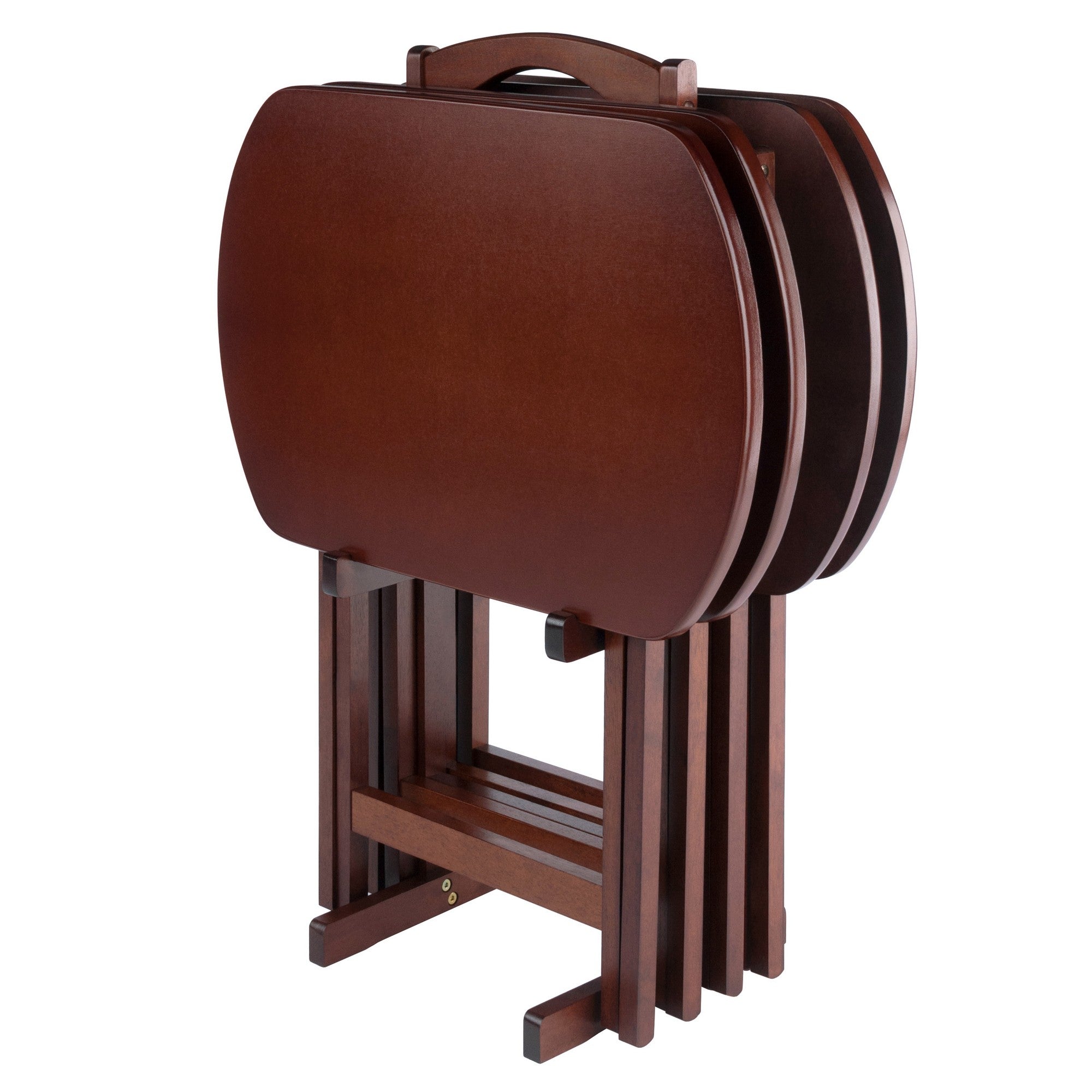 Corbett 5-Pc Oversized Snack Table Set, Walnut