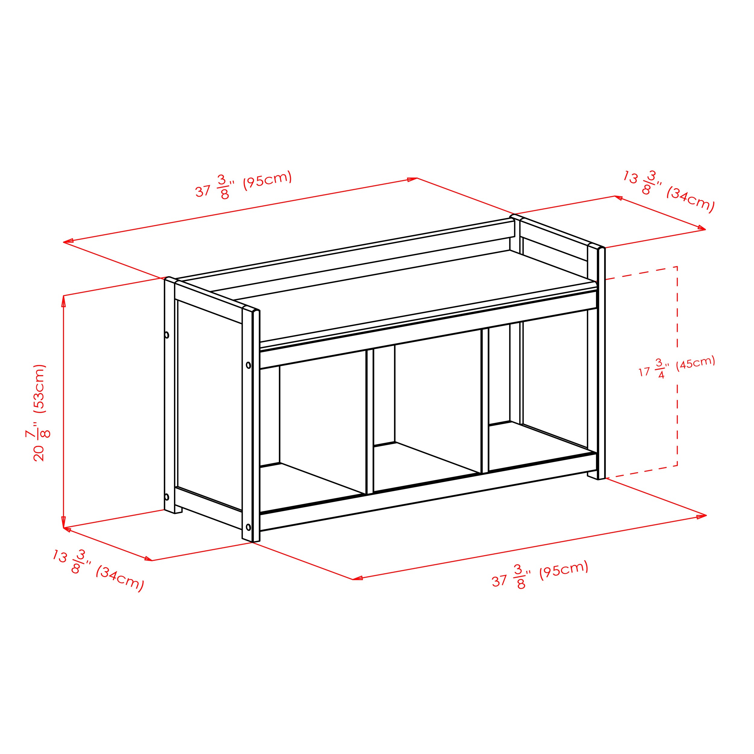 Addison Entryway Storage Bench, Espresso