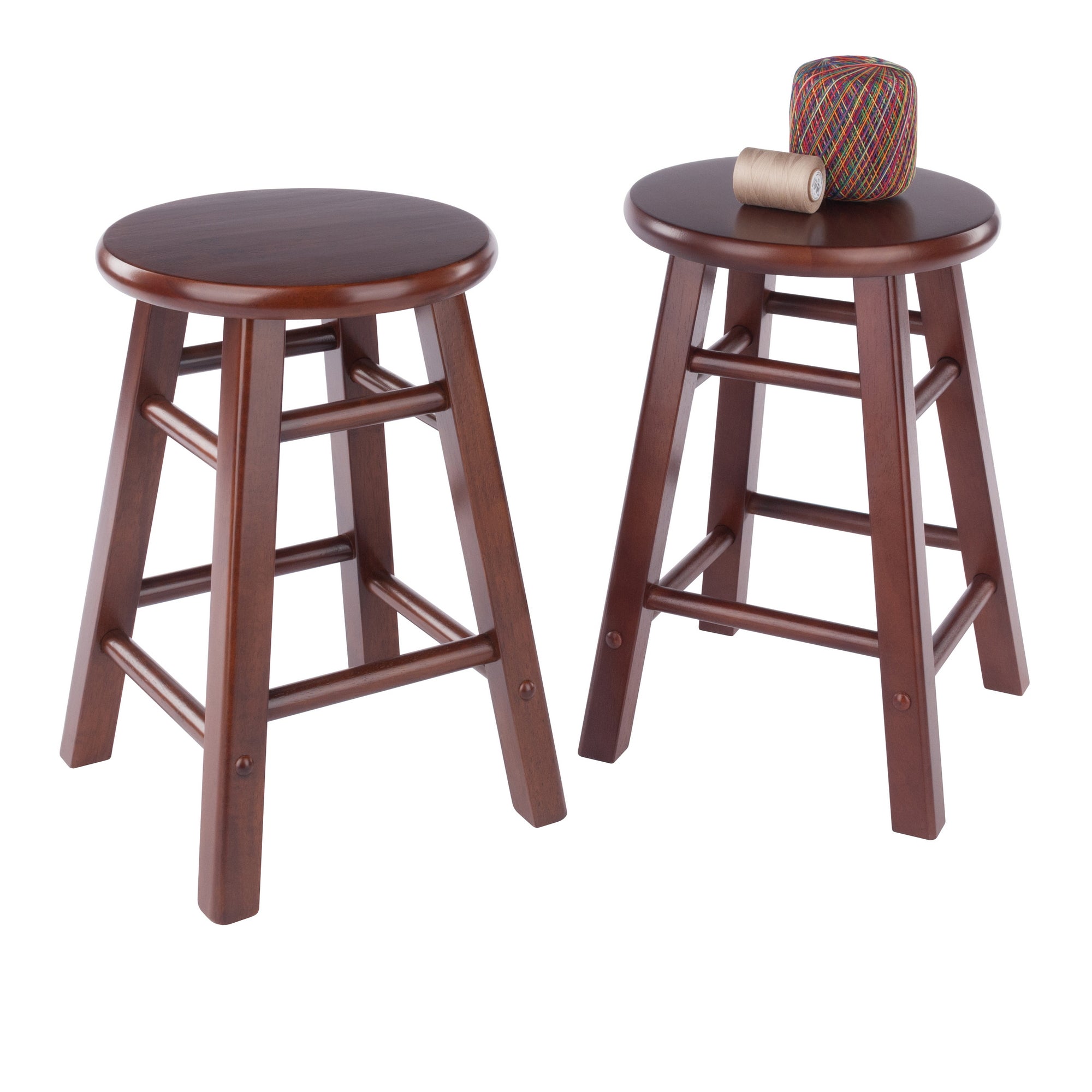 Element 2-Pc Dining Stool Set, Walnut