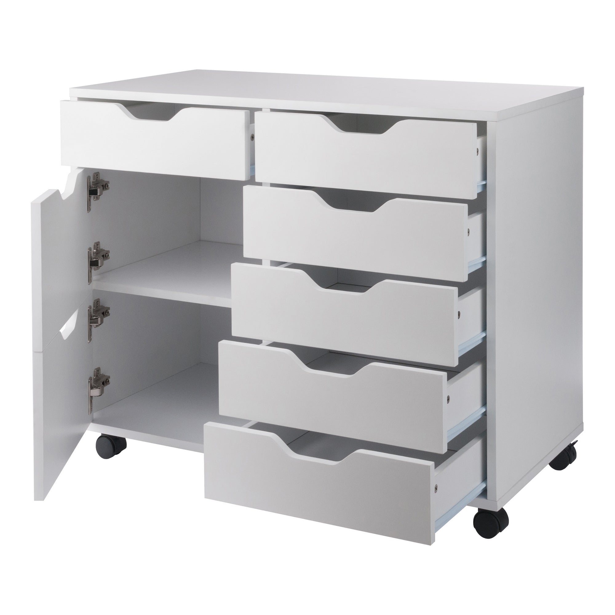 Halifax 6-Drawer Multi-Storage Mobile Cabinet, White