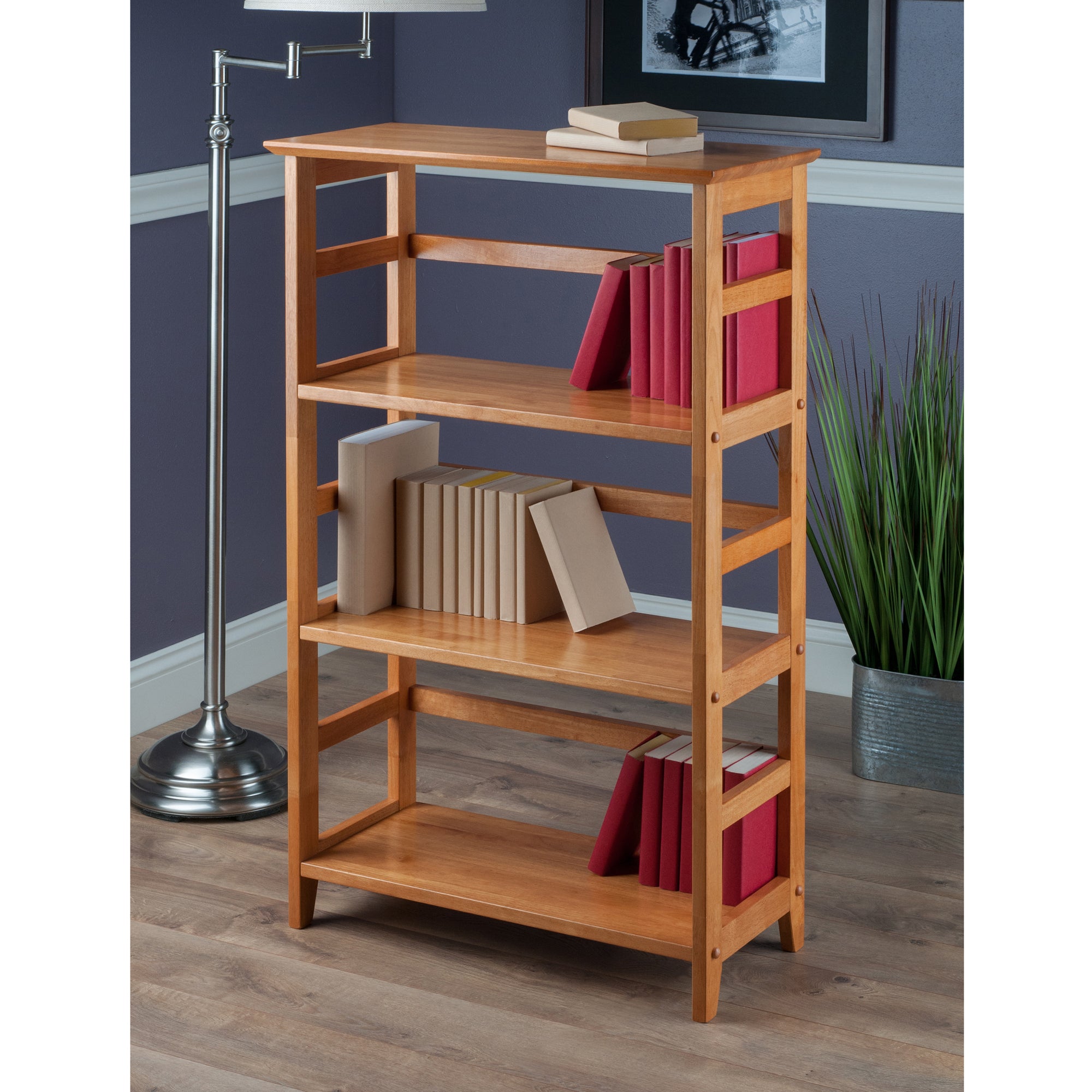 Studio Home Office 3-Section Bookshelf, Honey