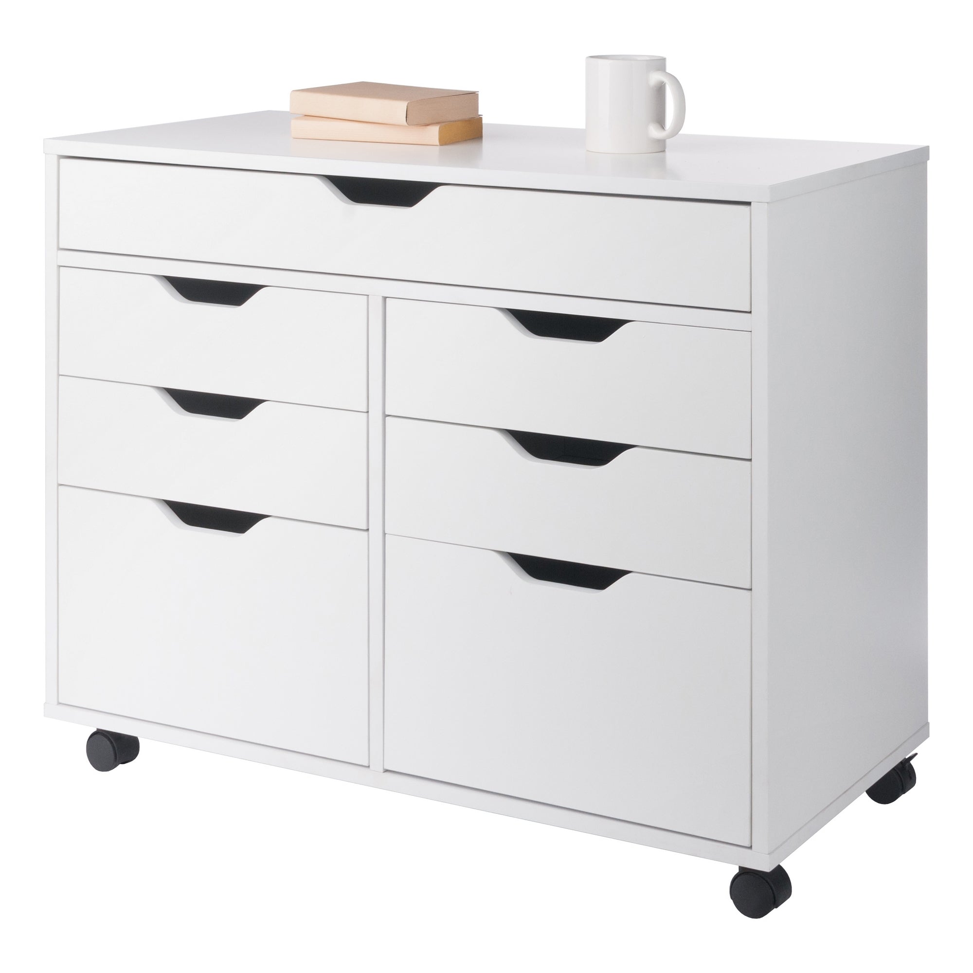 Halifax 5-Drawer Mulit-Storage Mobile Cabinet, White