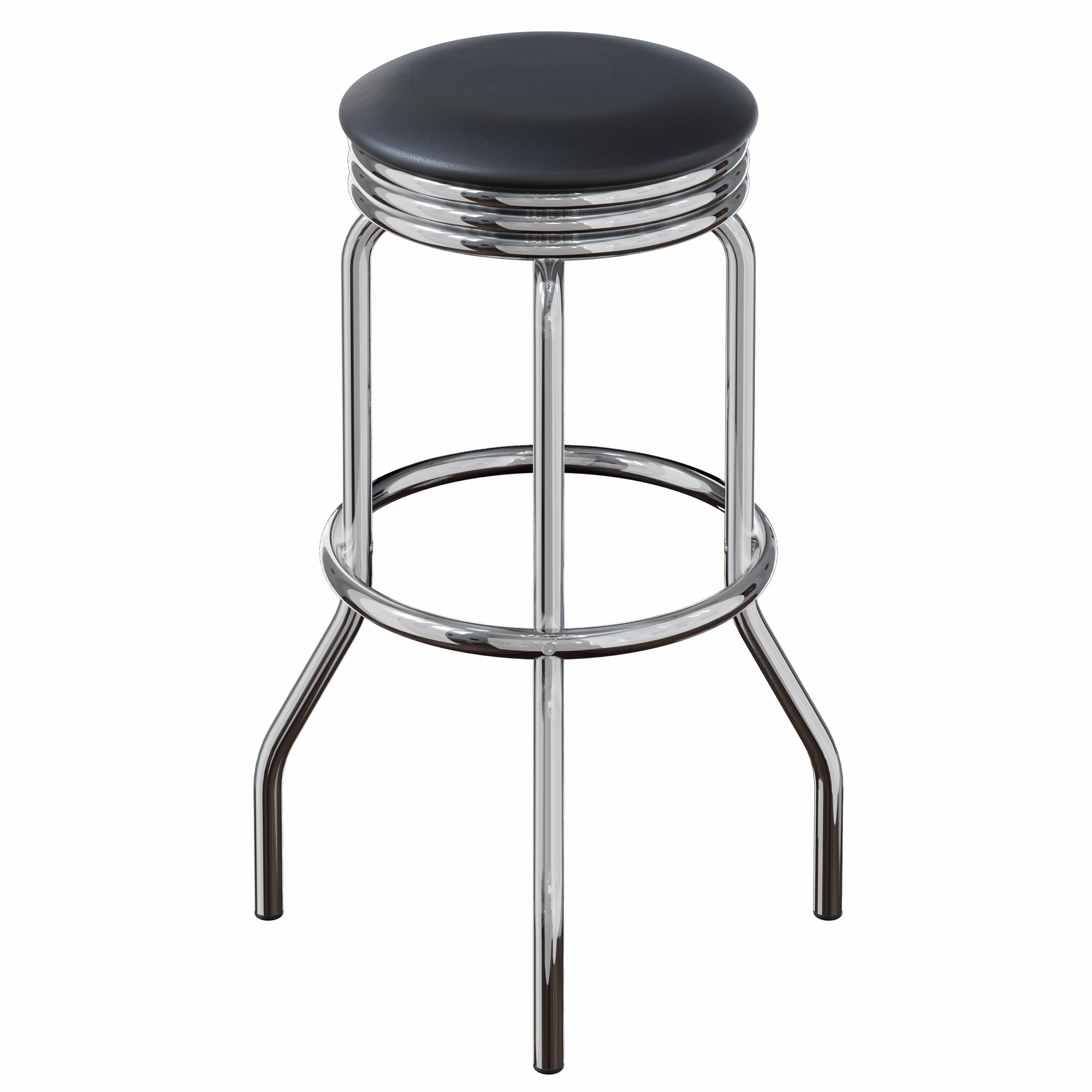 Summit 2-Pc Swivel Seat Stool Set, Black and Chrome