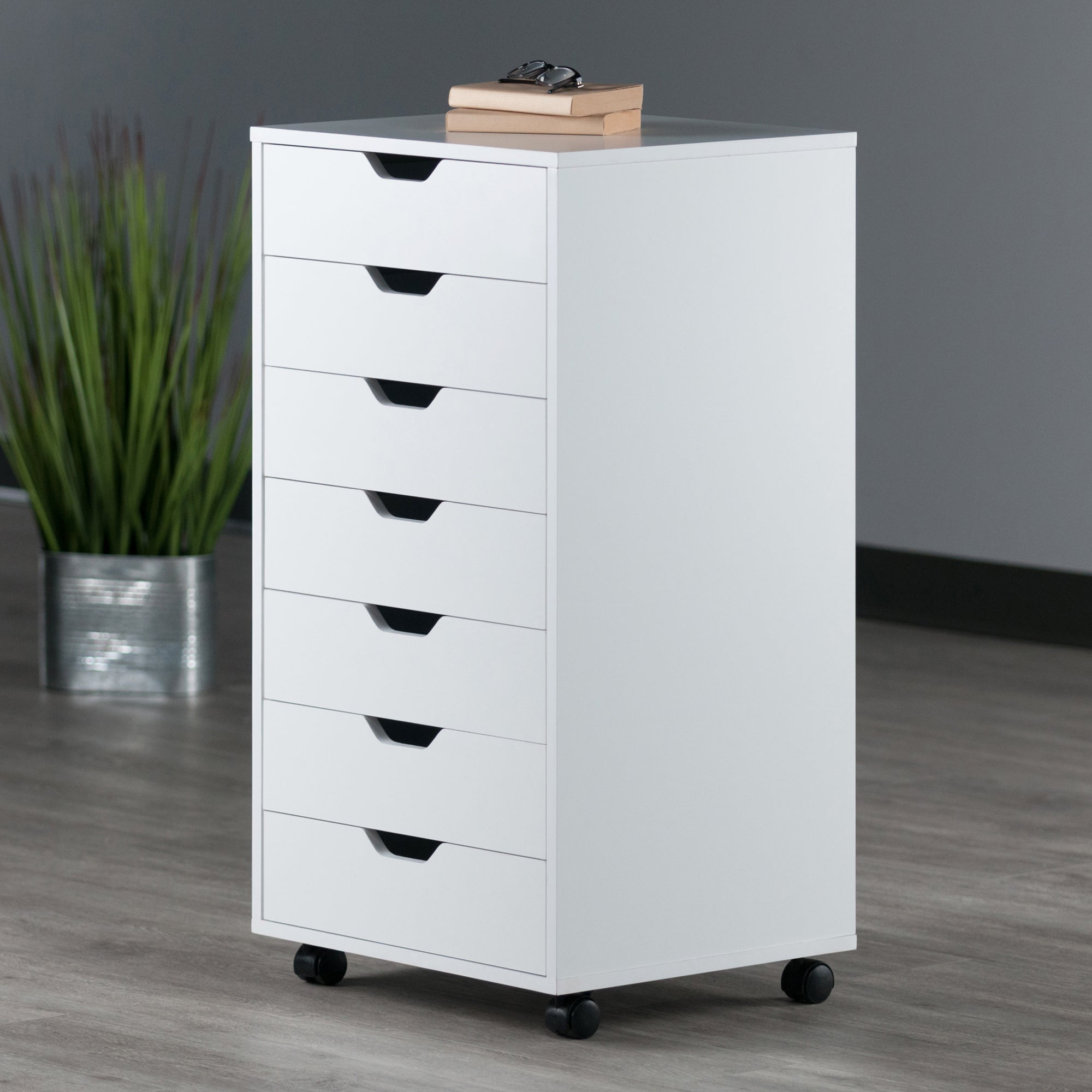 Halifax 7-Drawer Mobile Cabinet, White