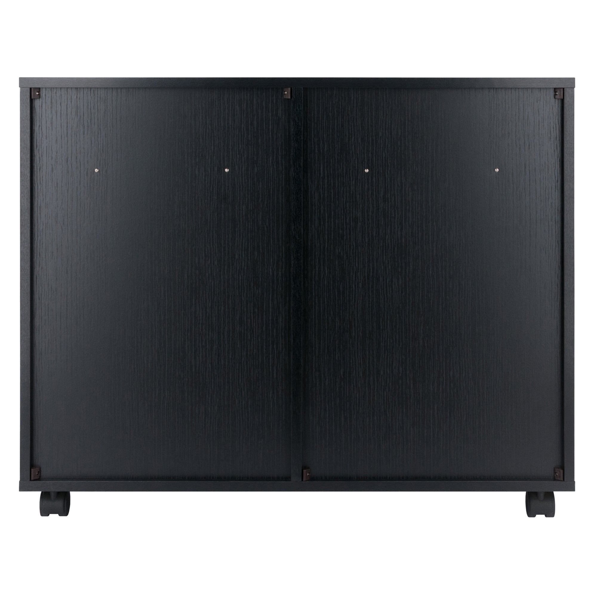 Halifax Bins & Drawers Multi-Storage Wide Mobile Cabinet,. Black