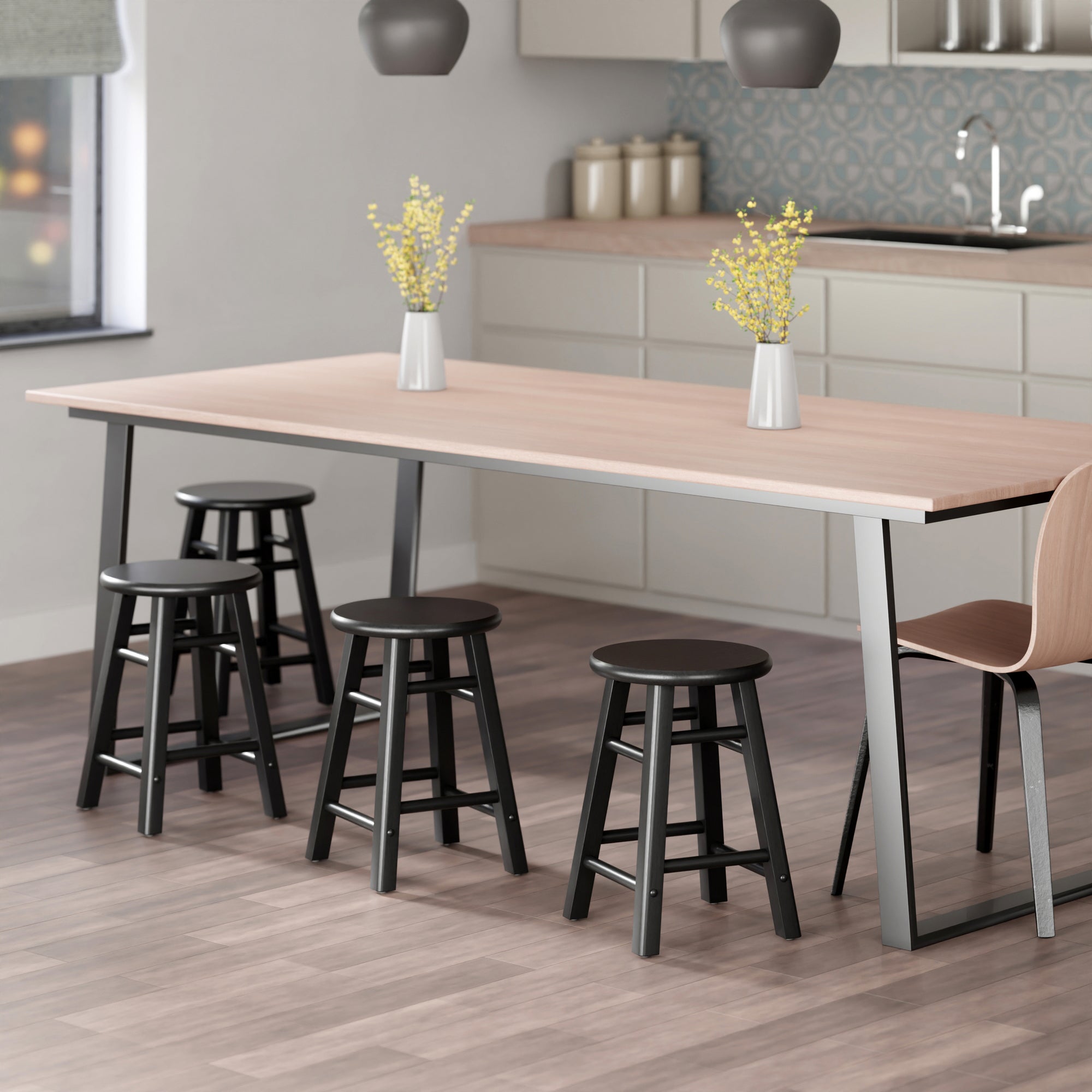 Element 2-Pc Dining Stool Set, Black