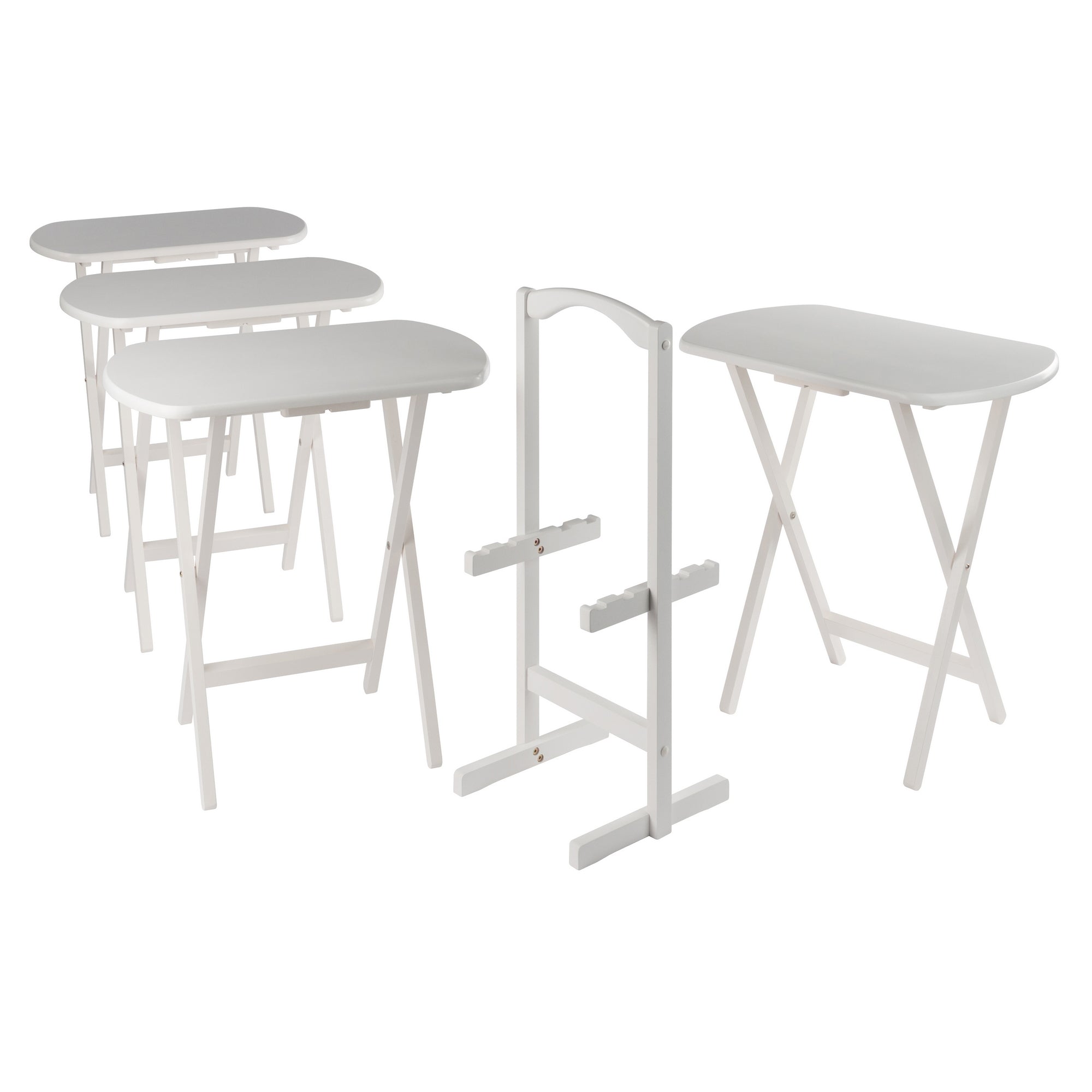 Corbett 5-Pc Oversized Snack Table Set, White
