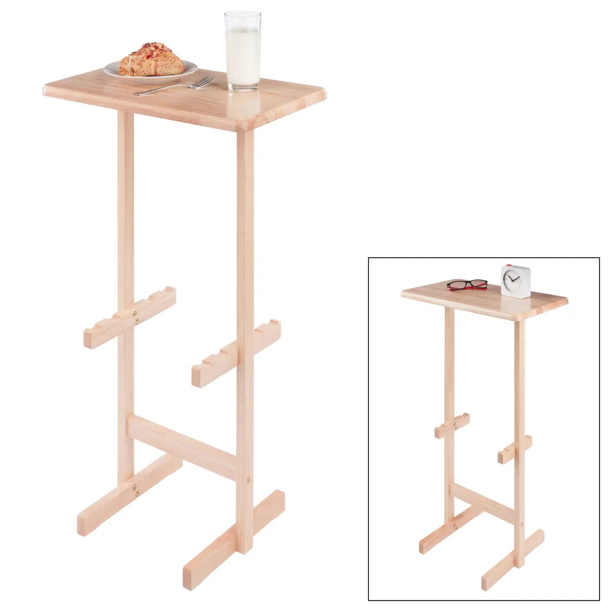 Riley Snack Table Rack, Natural Finish