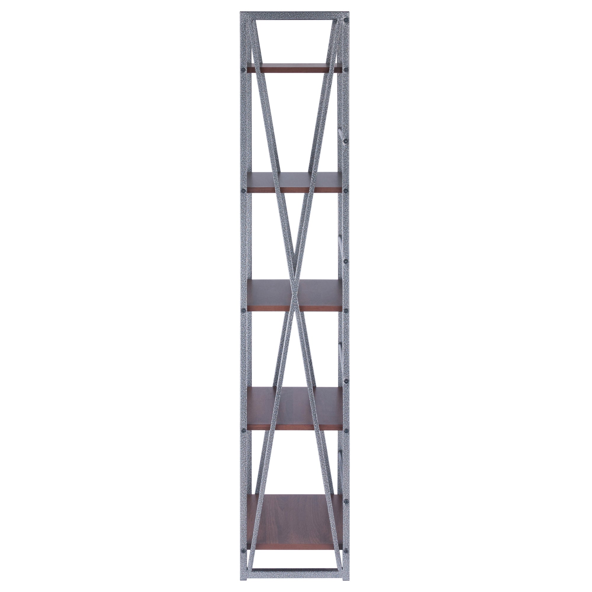 Isa 5-Tier Shelf, Graphite and Walnut