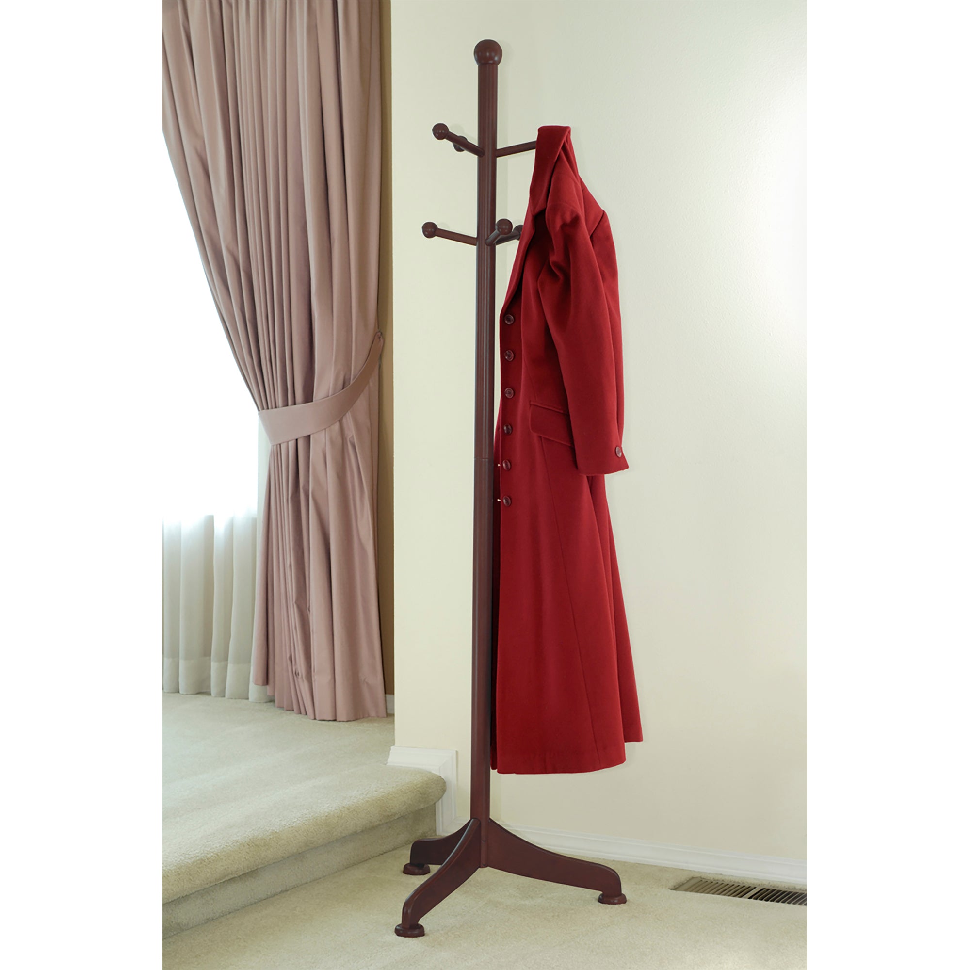 Philip Coat Tree, 6 Pegs, Walnut