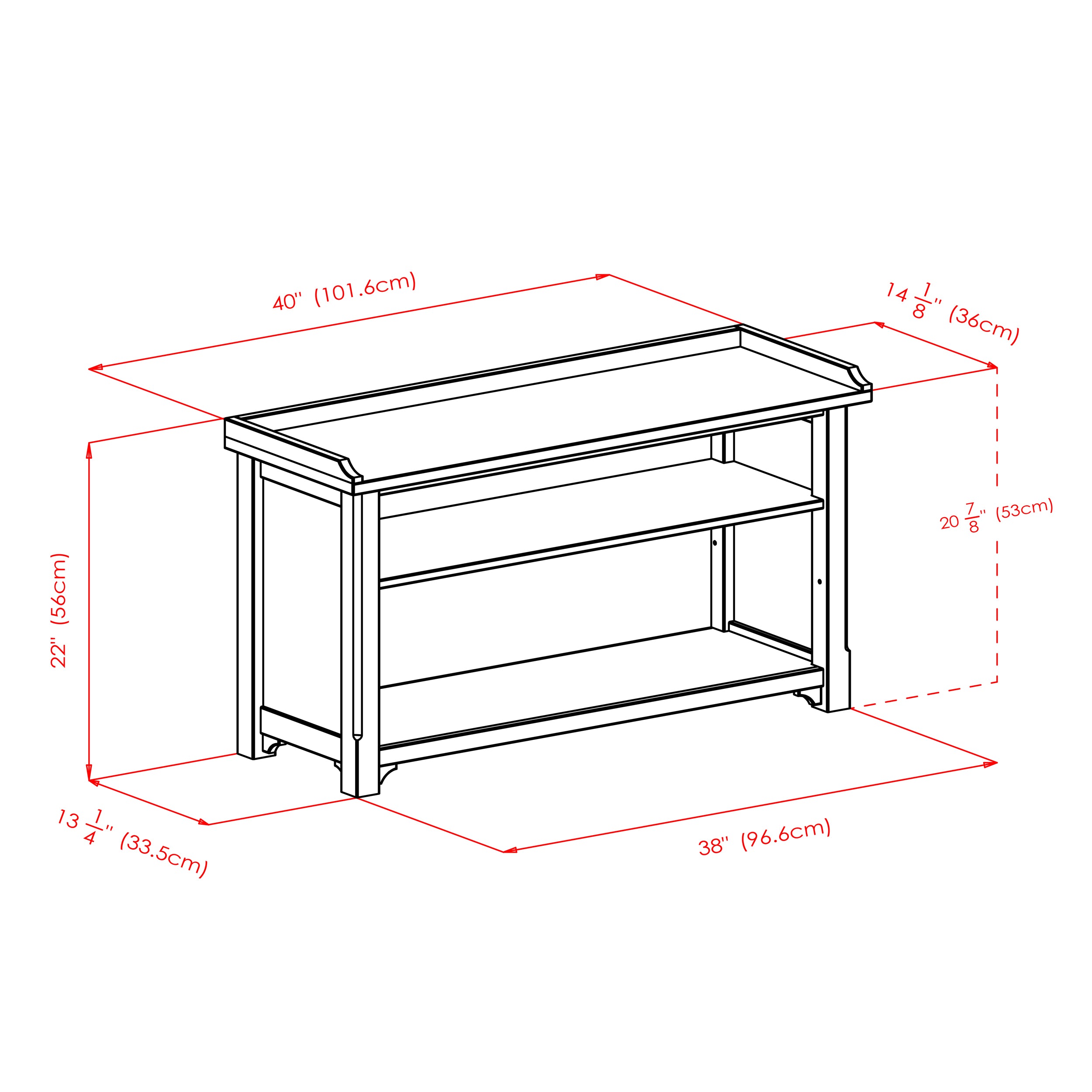Milan Storage Hall Bench, Walnut