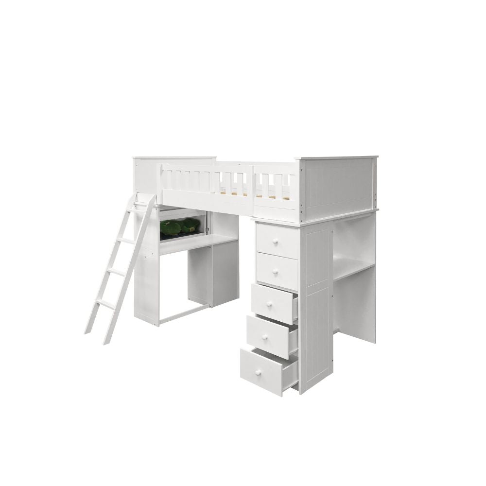 Hevea Willoughby Twin Wooden Loft Bed – Space-Saving Teen Design with Ladder