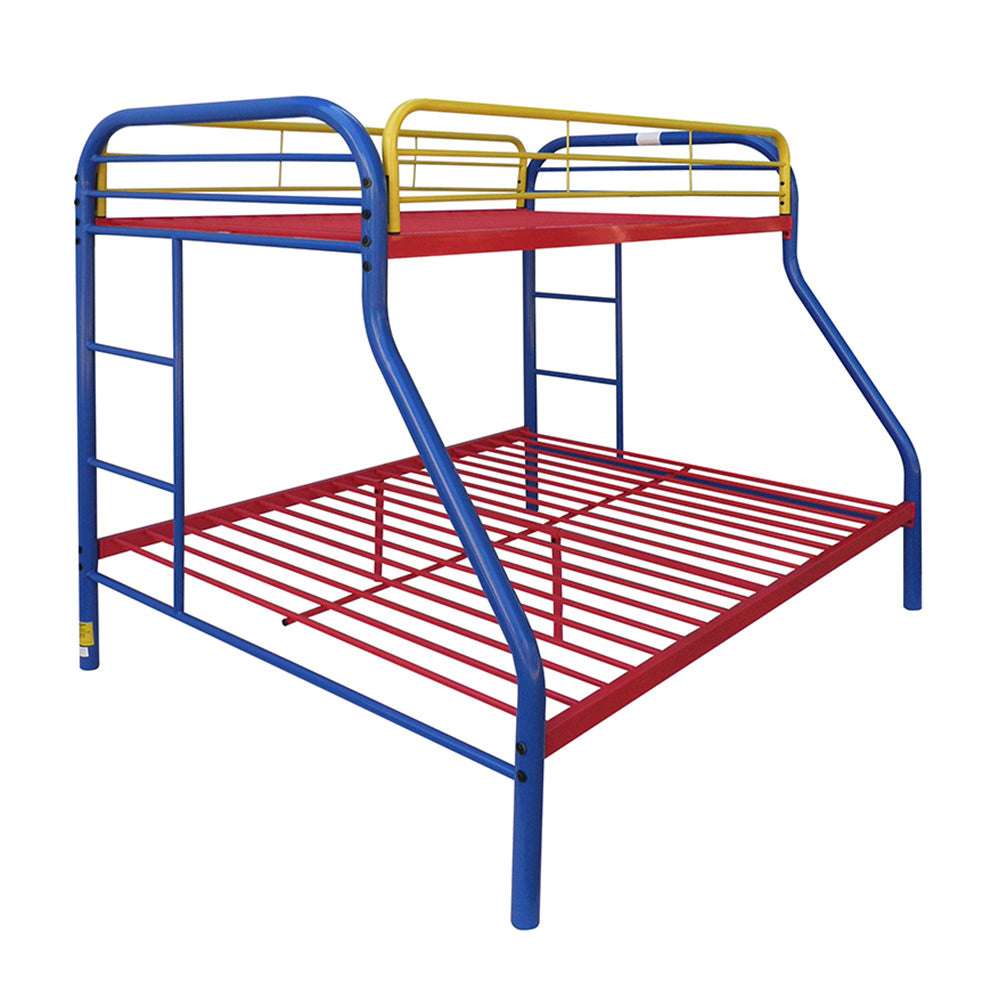 Lisa Tritan Metal Twin/Full Bunk Bed Gunmetal – Space-Saving Design with Safety Rails