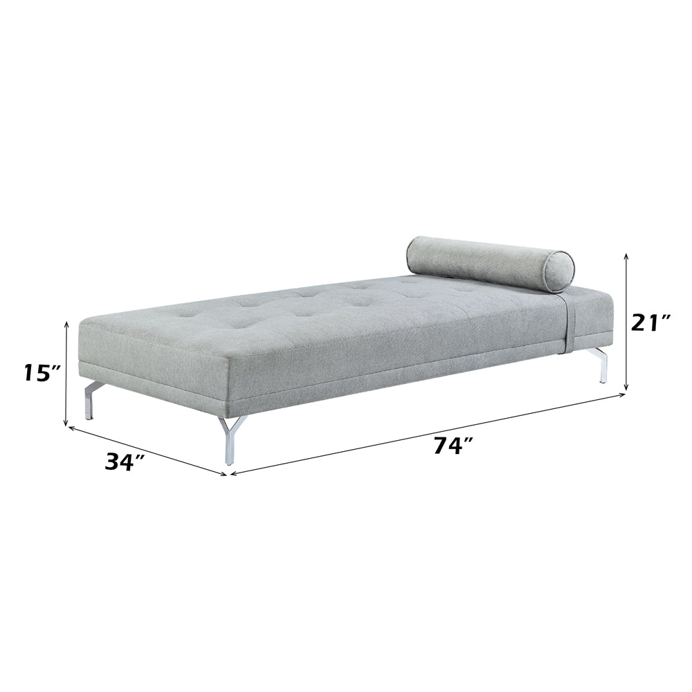 Quenti Sofa Bed w/Pillow, Gray Melange Velvet