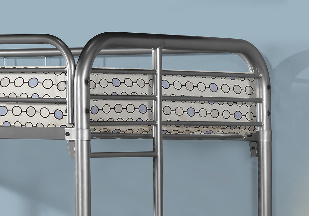 Kendi - Bunk Bed Kids Bunk Bed Youth Twin Over Twin Silver