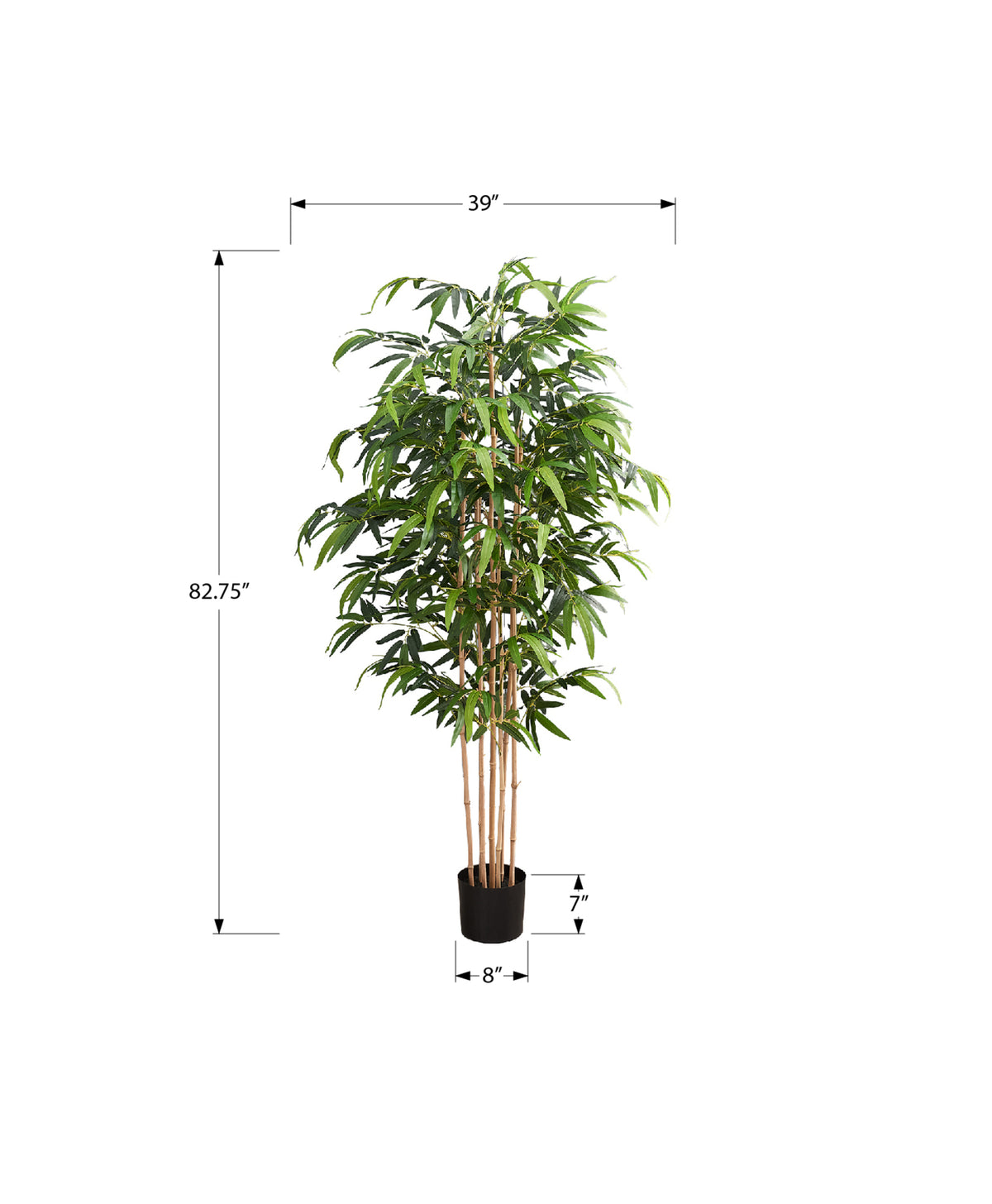 Nenet - Artificial Plant 83" Tall Bamboo Tree Floor Indoor Potted Real