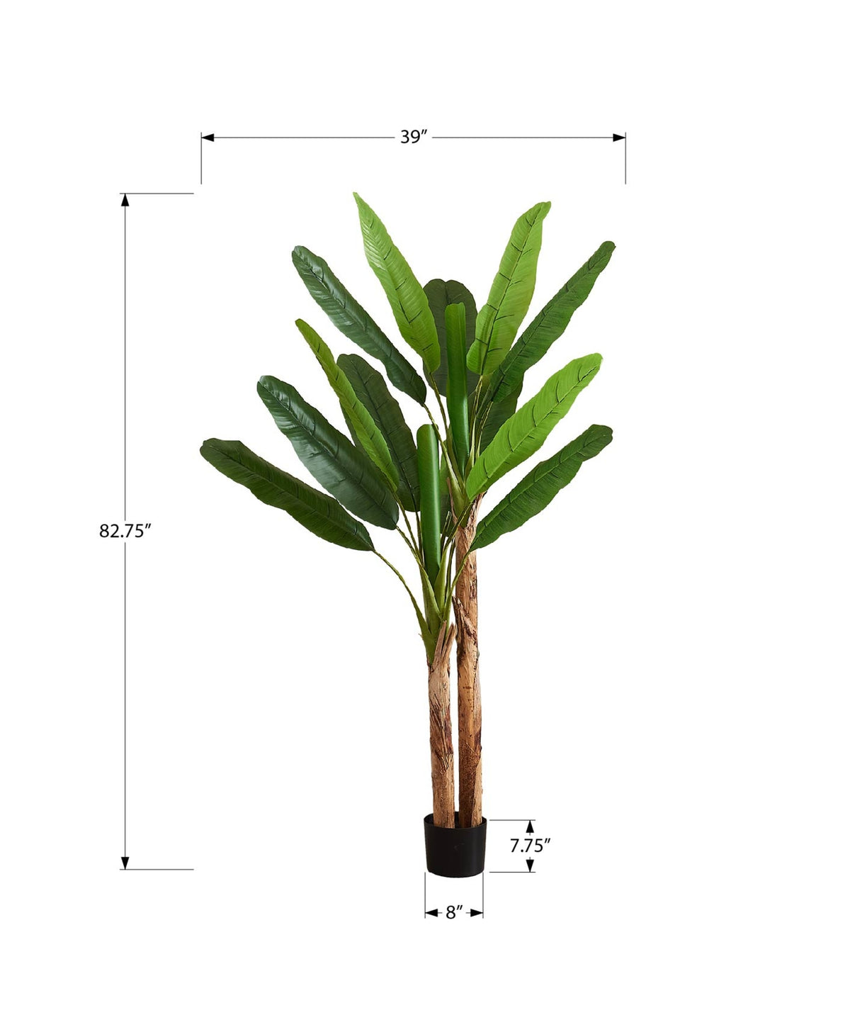 Tadeo - Artificial Plant 83" Tall Banana Tree Indoor Decorative Faux Floor