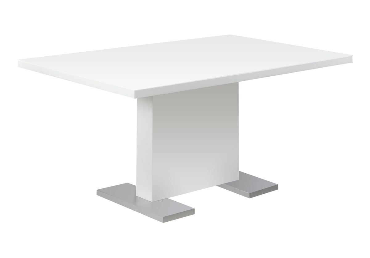 Duo - Dining Table 60" Rectangular Kitchen Dining Room Glossy White Laminate