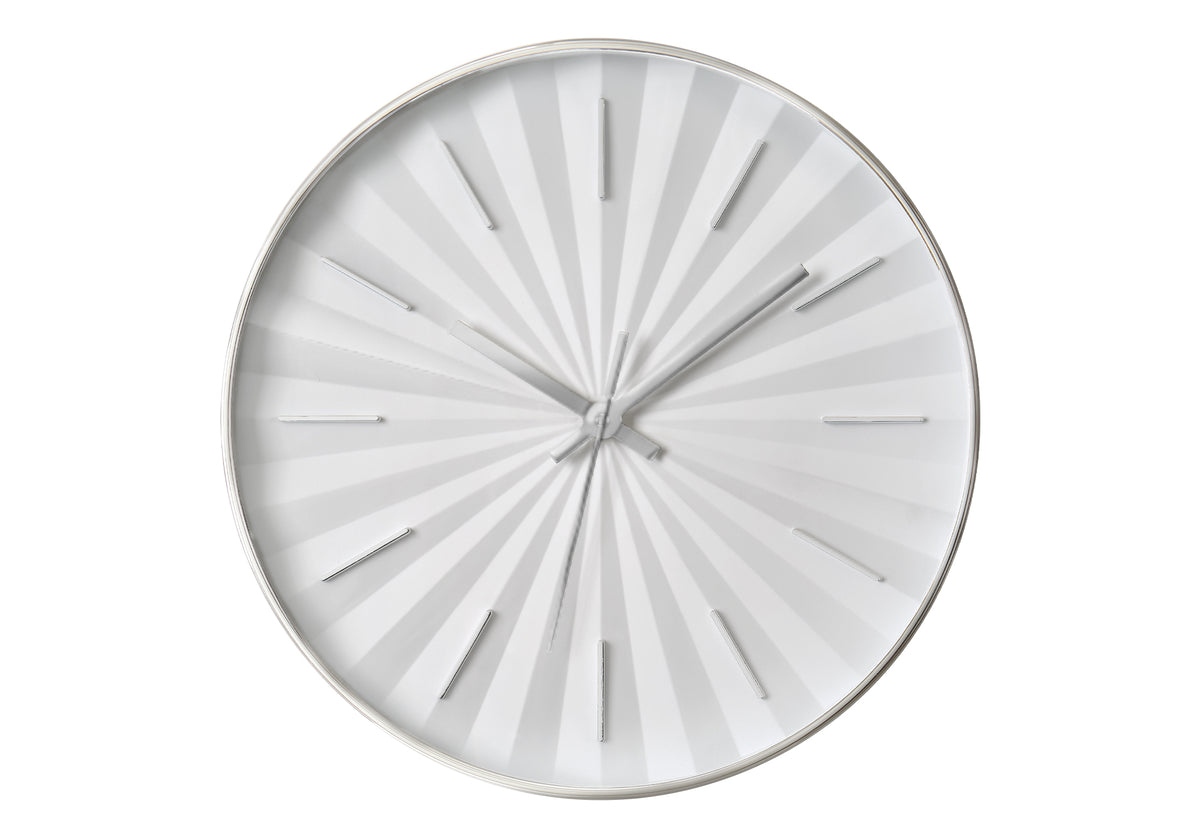 Rogier - Clocks 12" Round Wall Clock White Frame Contemporary Modern