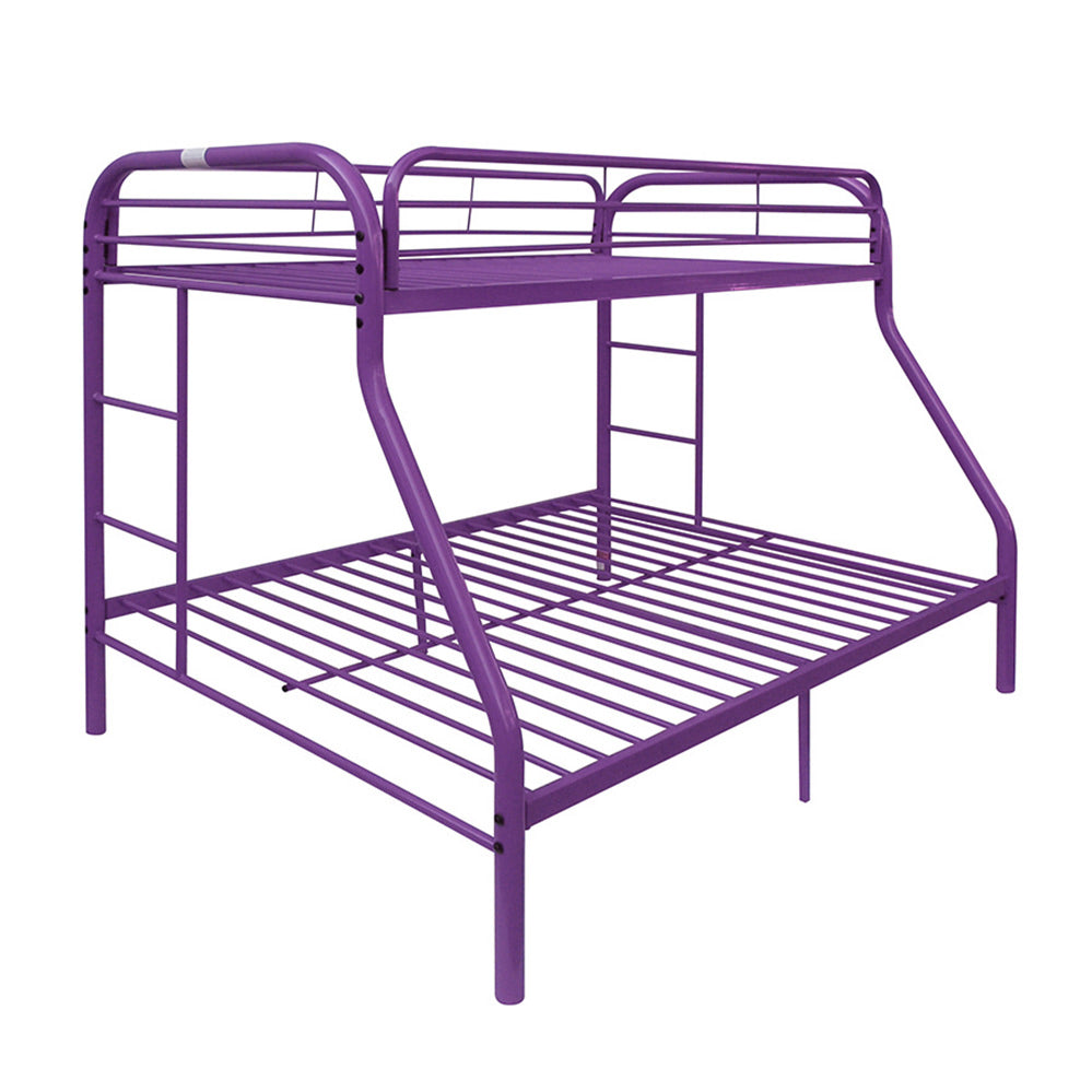 Lisa Tritan Metal Twin/Full Bunk Bed Gunmetal – Space-Saving Design with Safety Rails