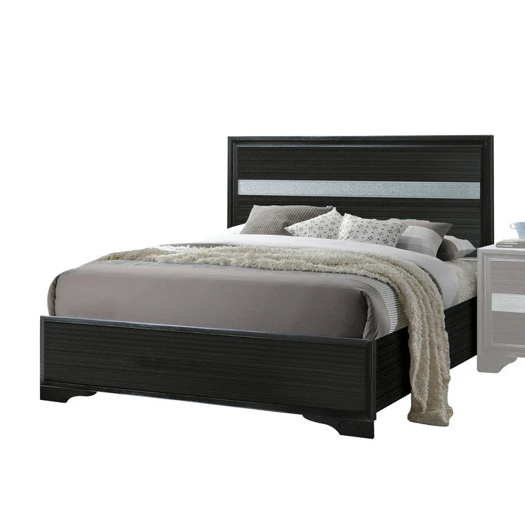 Savoy Naima Collection Twin White Bed – Contemporary Wood Frame with Chrome Trim