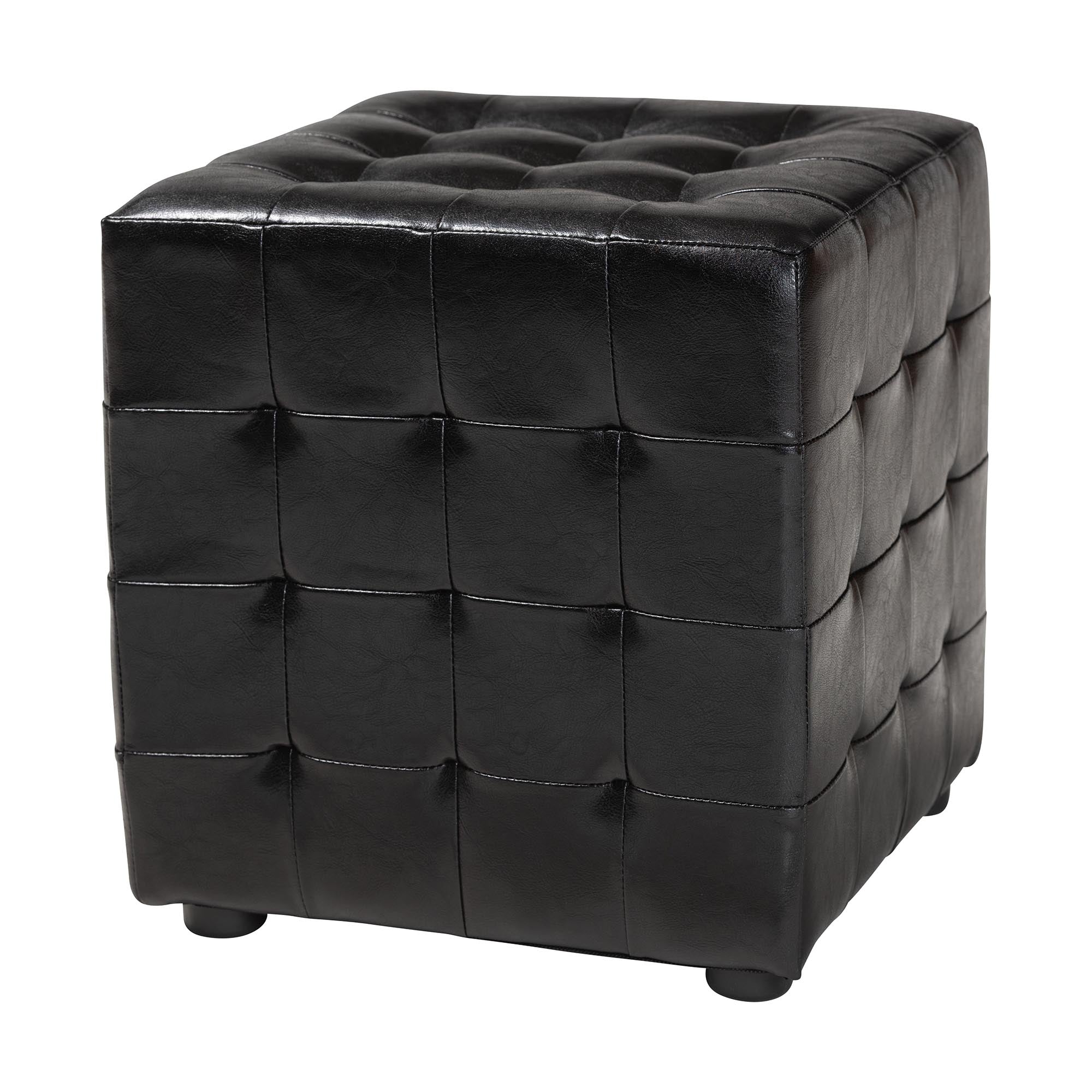 Siskal Black Modern Cube Ottoman (Set of 2)
