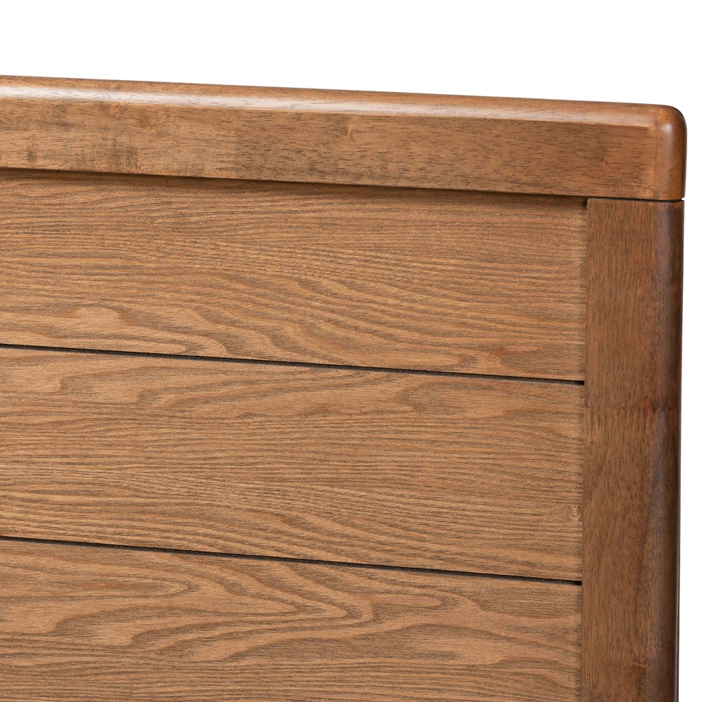 Gabriela Dark Grey Fabric and Ash Walnut Brown Finish Wood King Size Bed