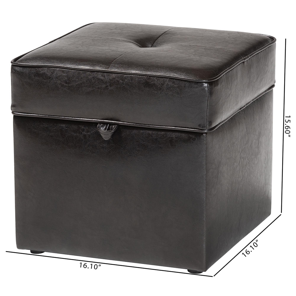Sydney Brown Modern Storage Ottoman