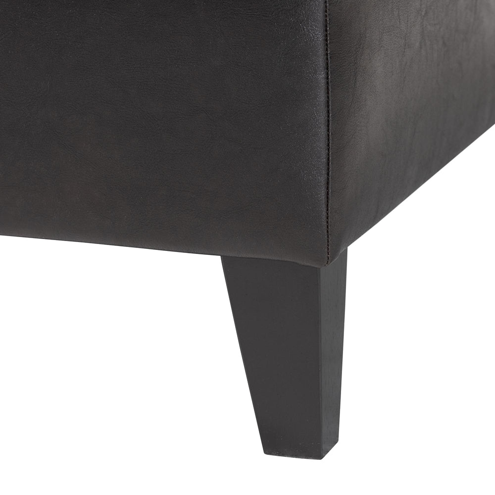 Dark Brown Faux Leather Storage Cocktail Ottoman