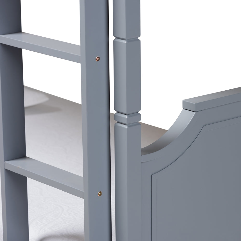 Mariana Traditional Transitional Grey Finished Wood Twin Size Bunk Bed