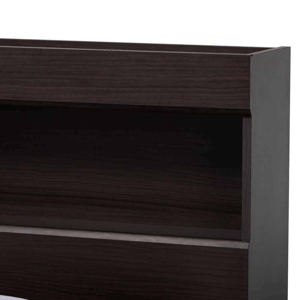 Blaine Dark Brown Finished Wood Queen Size 6-Drawer Platform Storage Bed