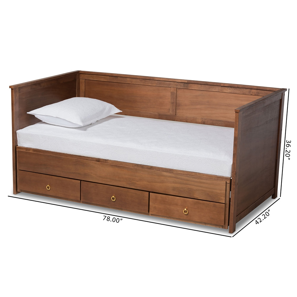 Thomas Daybed Classic Walnut Twin-to-King with Storage Drawers