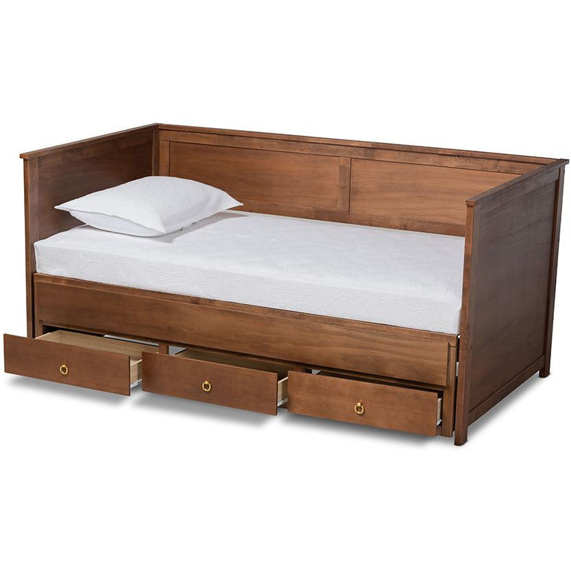 Thomas Daybed Classic Walnut Twin-to-King with Storage Drawers