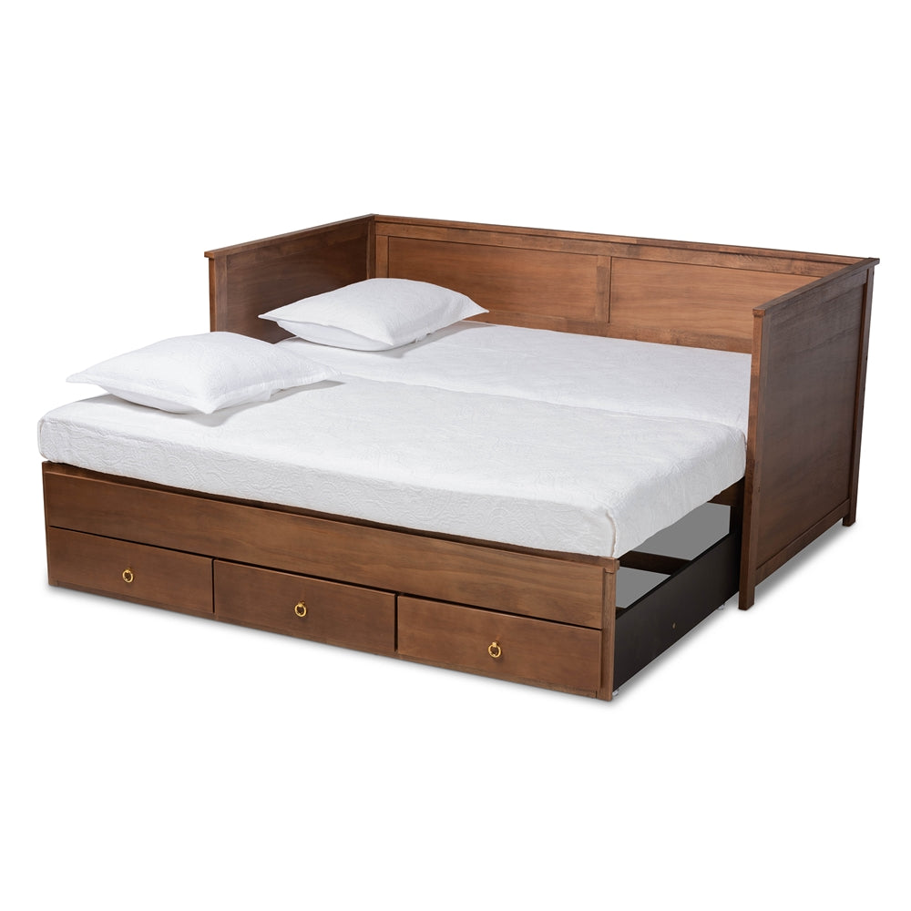 Thomas Daybed Classic Walnut Twin-to-King with Storage Drawers