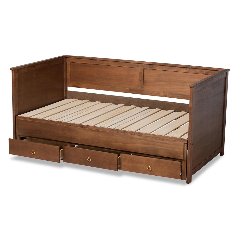 Thomas Daybed Classic Walnut Twin-to-King with Storage Drawers
