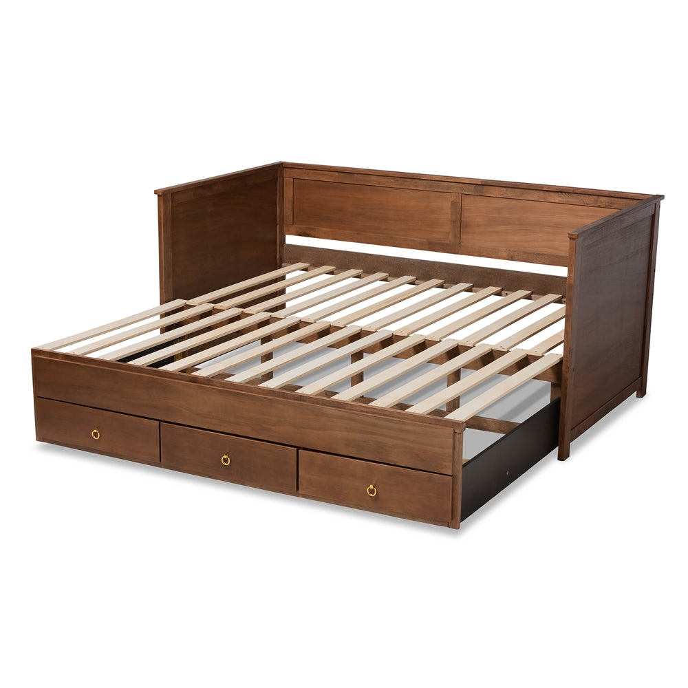 Thomas Daybed Classic Walnut Twin-to-King with Storage Drawers