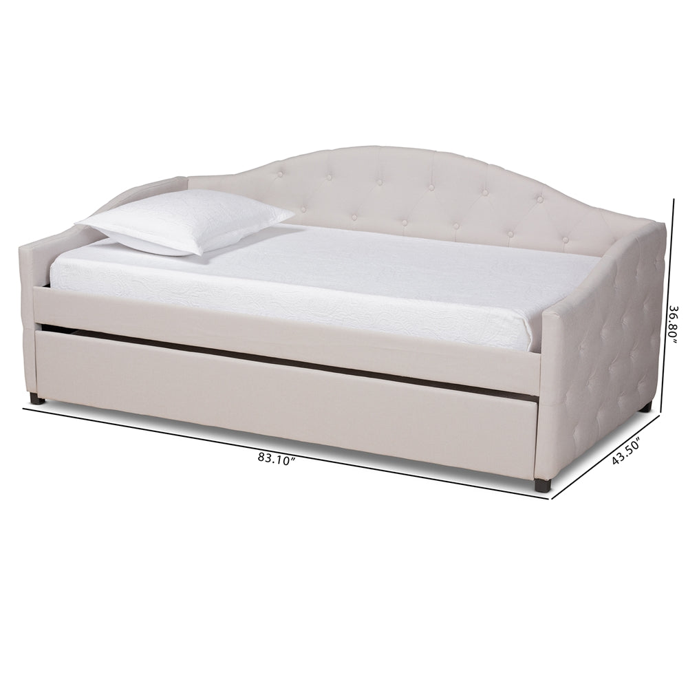 Becker Modern And Contemporary Beige Fabric Twin Size Daybed